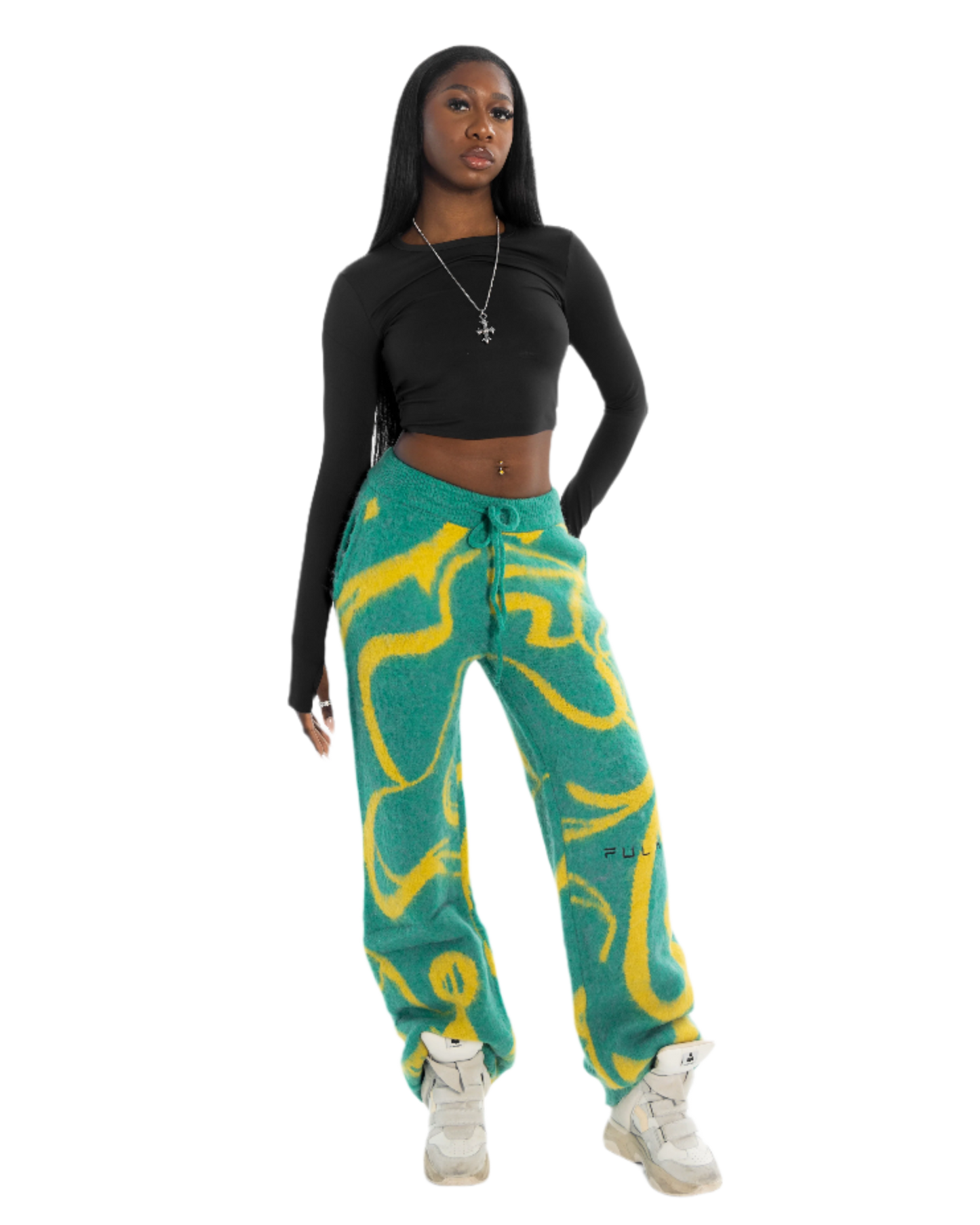 Oversized Mohair Pants Jungle Glow