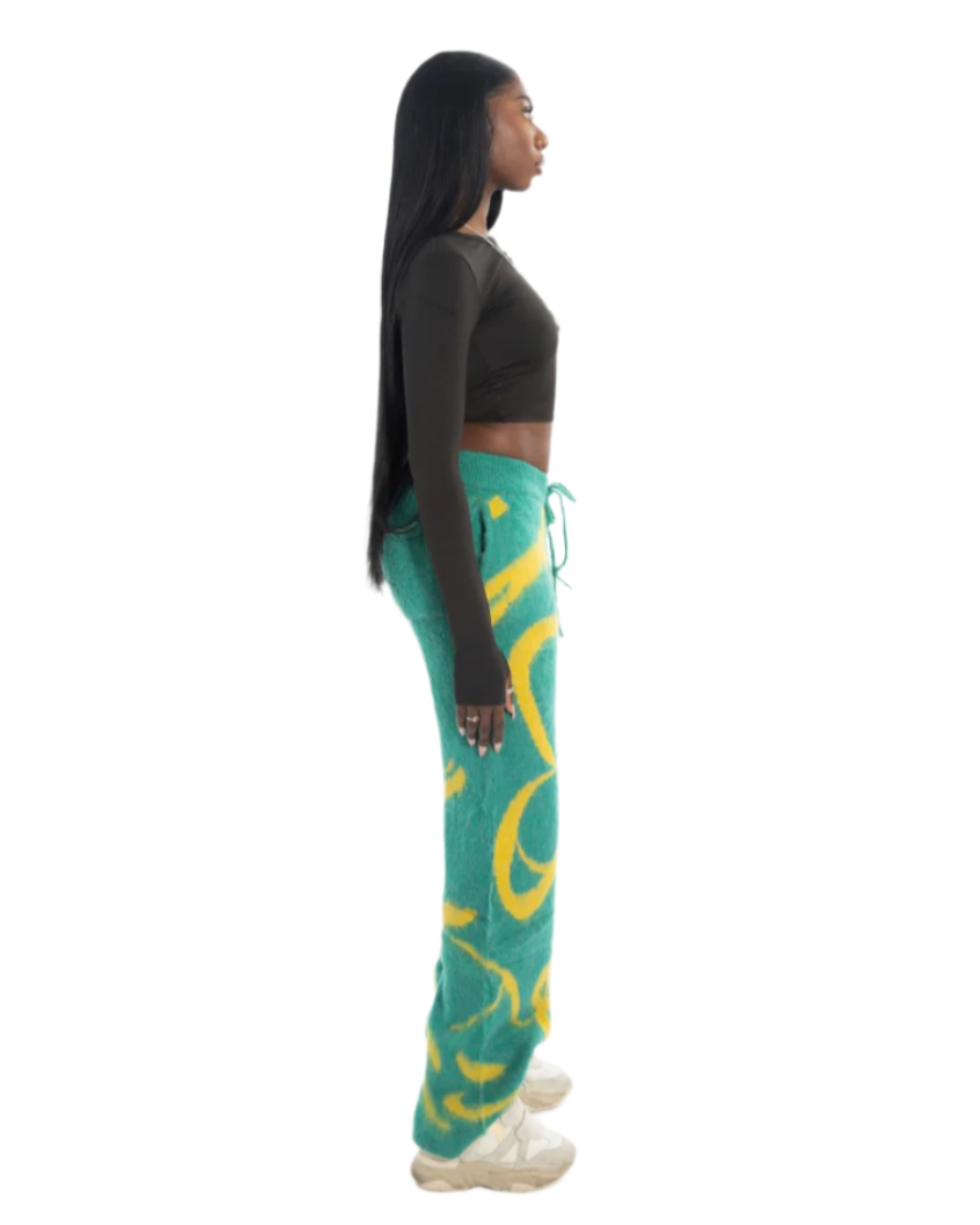 Oversized Mohair Pants Jungle Glow